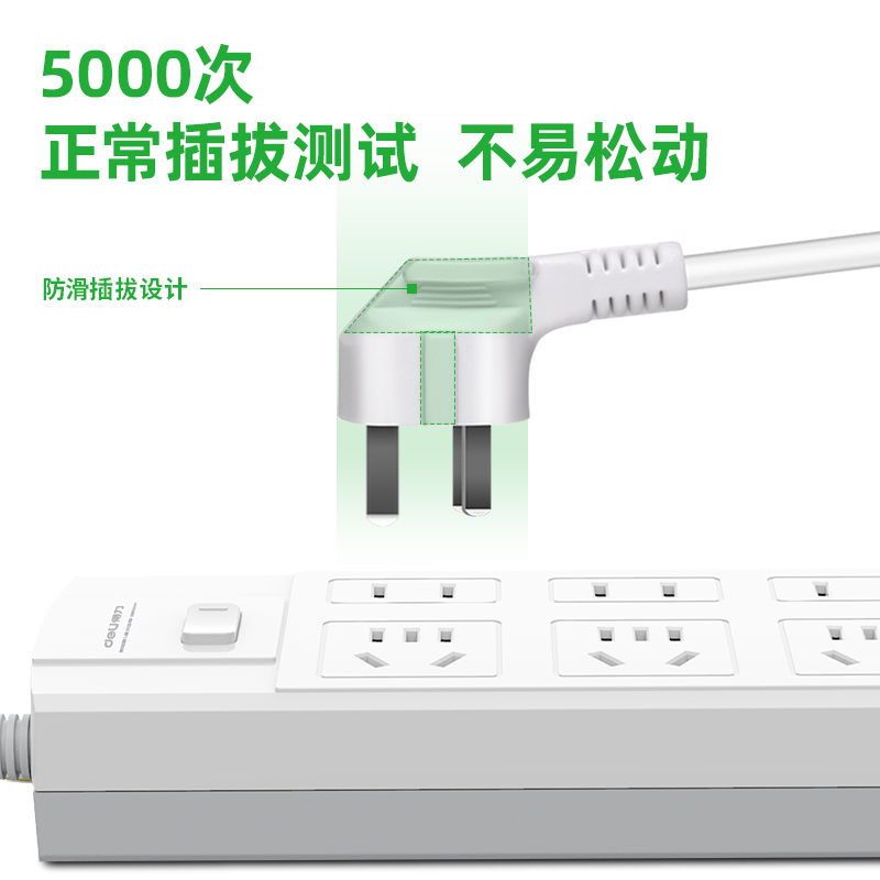 得力3994插座_3+3_3米_泡殼裝(白)(只)