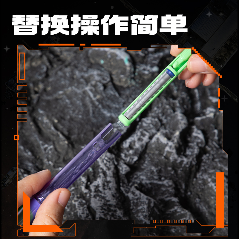 得力SS029六邊形戰士墨能艙易水洗學生鋼筆墨囊(晶藍)(10支/盒)