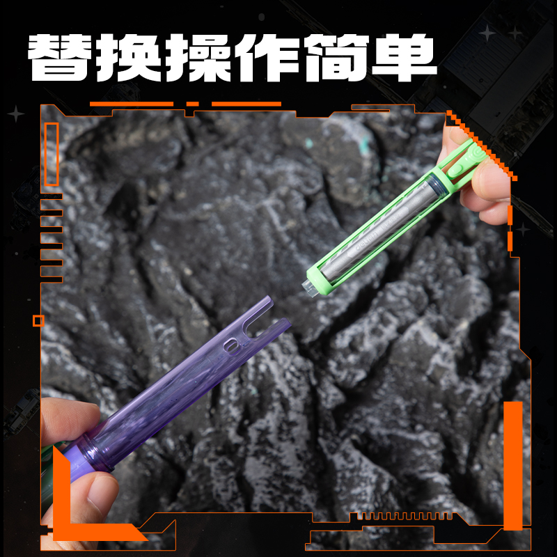 得力SS029六邊形戰士墨能艙易水洗學生鋼筆墨囊(墨藍)(10支/盒)