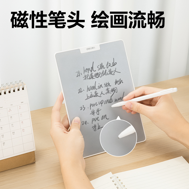 得力MQ161無(wú)墨書(shū)寫(xiě)護(hù)眼白板151*208mm(白)(盒)
